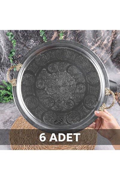 DMT COPPER HOME 430 Quality Chrome Steel Tray with Handles, 6 Pcs, 35 cm – Su...