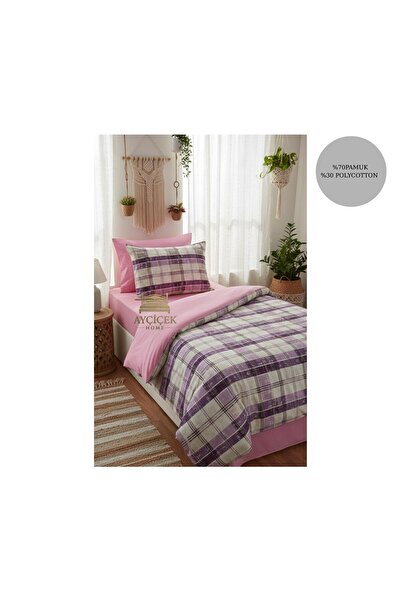 ayçiçek home Single Bedding Set 100/200 Fitted Sheet Quilt Size 140/210 Custo...