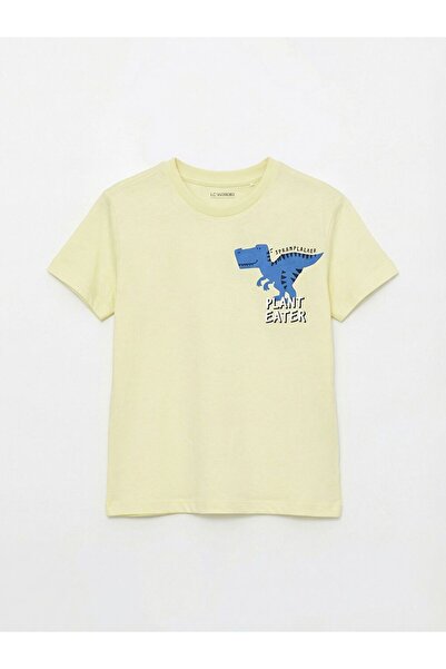 LC Waikiki Crew Neck Dinosaur Printed Boys' T-Shirt