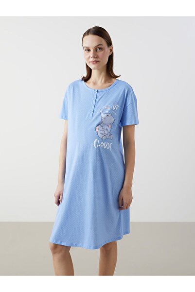 LC Waikiki Crew Neck Dumbo Printed Maternity Nightgown