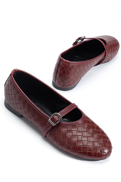 HCO Balerini de damă cu talpă subțire, tricotați, imprimați și cu detalii cu ...