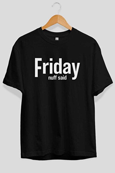 Ankhises تي شيرت فرايداي أسود مطبوع من الأمام للرجال والنساء من القطن برقبة د...