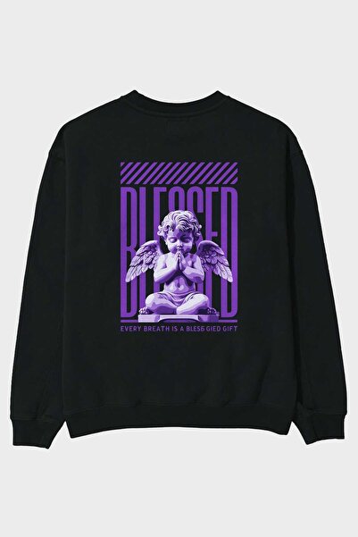 Ankhises Μπλουζάκι Blessed Arka με στάμπα στο πίσω μέρος, μαύρο, oversized, α...