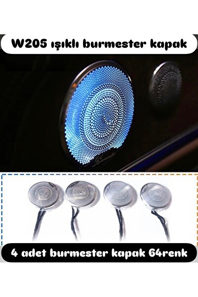 Bosch W205 ışıklı burmester kapak 4 adet c200 64 renk burmester kapak
