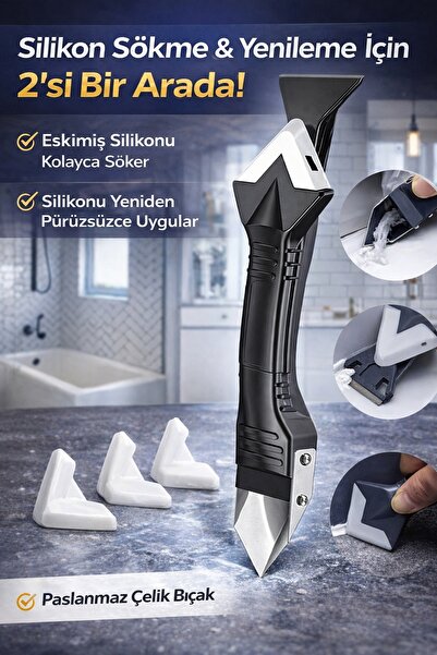 obrigado Profesyonel Silikon & Derz Kazıyıcı Set | Çok Amaçlı Mutfak Banyo Te...