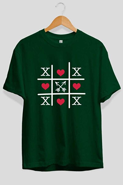 Ankhises Tricou supradimensionat verde cu imprimeu frontal Tic Tac Love, pent...