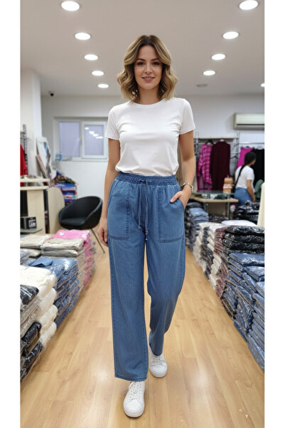 Liva Kot İnce Beli Bağcıklı Çift Cepli Pantolon