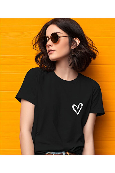 ASELİNDA Minimal Heart Printed Tshirt