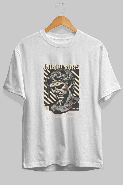Ankhises Roman Conqueror Front Printed White Oversize T-Shirt Men Women Cotto...