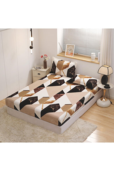 FIONNA.RO Cocolino Stretchy Pillowcase and Pillowcases - Beige With Geometric...