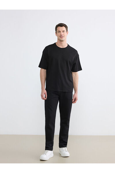 LC Waikiki Μαύρο άνετο ανδρικό παντελόνι