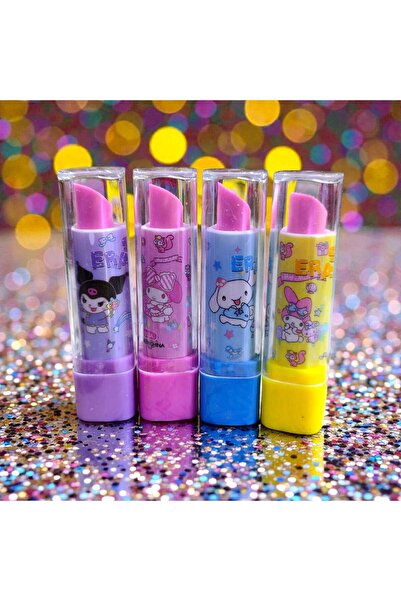 izmir yazici servis Kuromi Ruj Şekilli Silgi Seti 4 Lü Set Doğum Günü Pinyata...