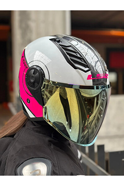 LS2 AIRFLOW 2 COVER BEYAZ-PEMBE KASK