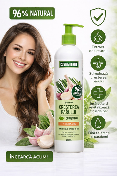 Cosmeplant Sampon pentru cresterea parului cu usturoi si vitamina B6