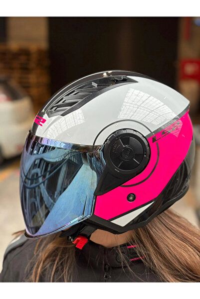 LS2 AIRFLOW 2 COVER BEYAZ-PEMBE KASK