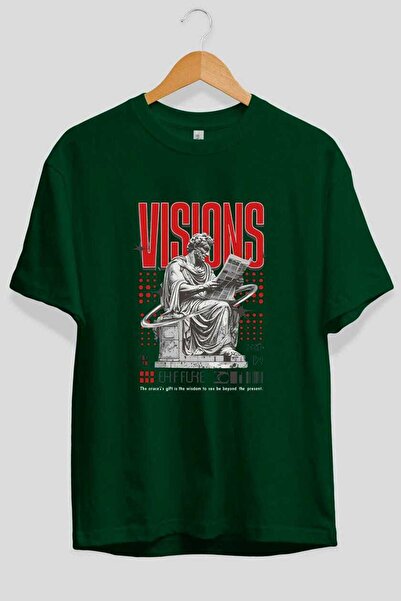 Ankhises Visions front Štampano Zelena Oversize kroj T-shirt Muškarci Žene Pa...
