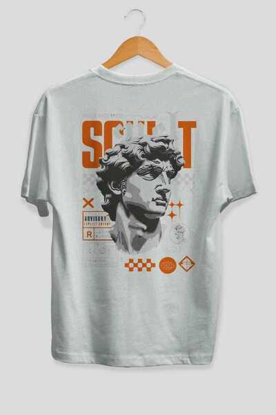 Ankhises Μπλουζάκι Scult με στάμπα στο πίσω μέρος, λευκό, oversized, ανδρικό ...