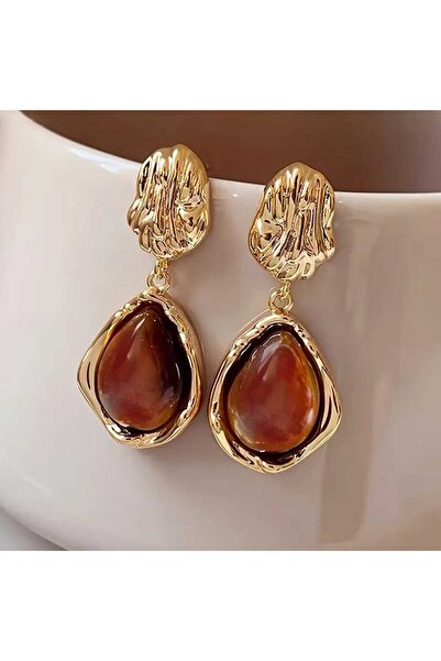 CARAVSTORE Elegant Color Natural Stone Earrings