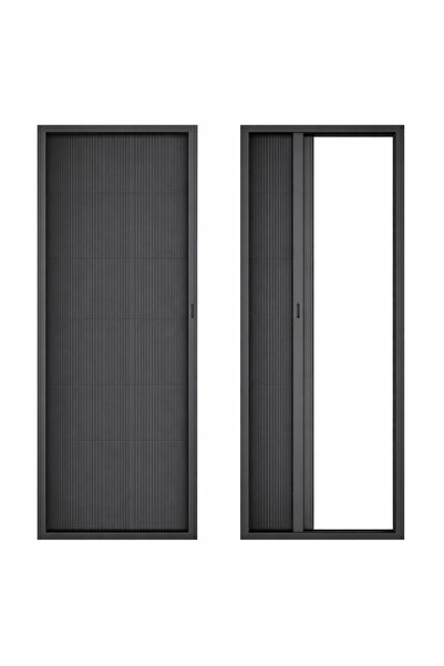 MEF Antrasit Plise Kapı Sineklik | Özel Ölçü | Alüminyum Kasa