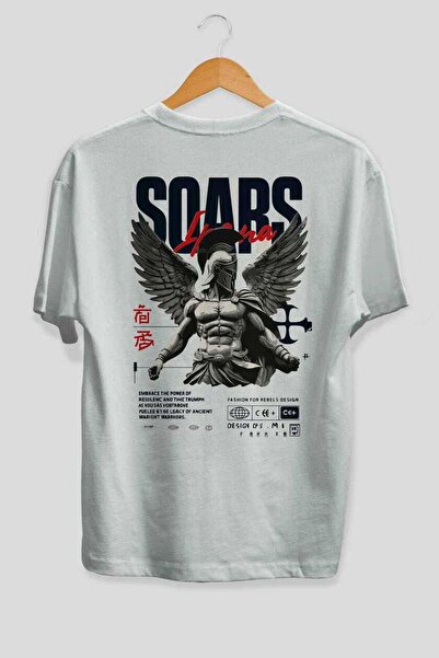 Ankhises Μπλουζάκι Soars με στάμπα στο πίσω μέρος, λευκό, oversized, ανδρικό ...