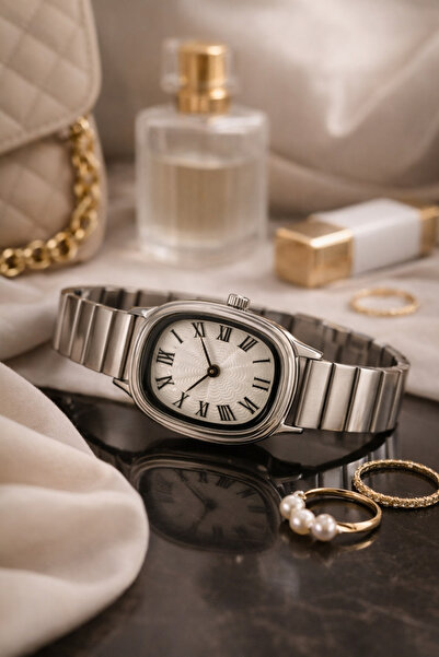 matheon Roman Numeral Women's Wristwatch |   Silver Metal Cord |   Vintage & ...
