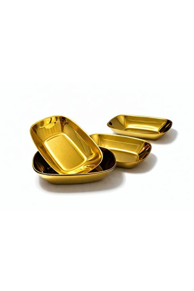 Asemi online Shiny Gold Breakfast and Appetizer Plate 3 Pieces