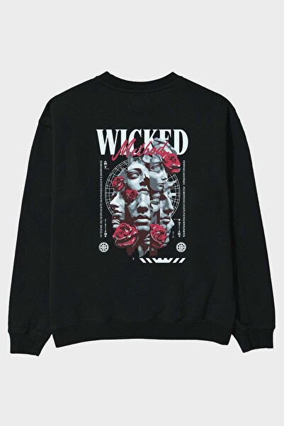 Ankhises Wicked Method Back Printed Oversize Sweatshirt Men Women Unisex