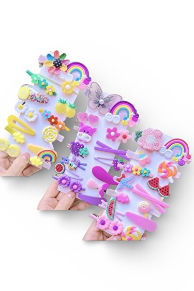 SHEKER HOME Girl's Pen Buckle Set 42 Pieces (3 Cards) – Snap Buckle with Unic...