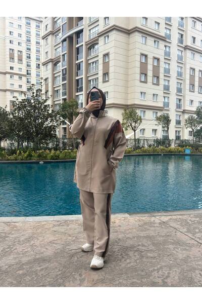 Wovi Moda Women's Hijab Tracksuit Set & Top and Bottom Set