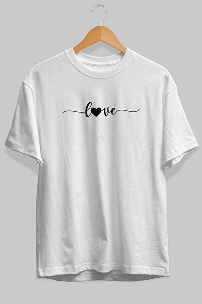 Ankhises Ljubav (2) prednja Štampano Bela Oversize kroj T-shirt Muškarci Žene...