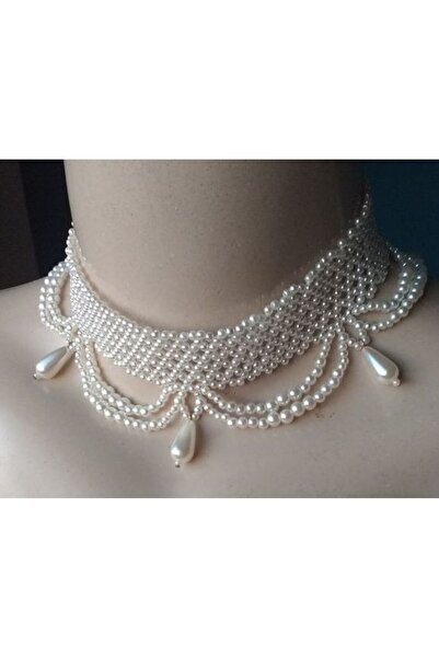 Ravinity El Emeği Özel Tasarım Choker İnci Kolye