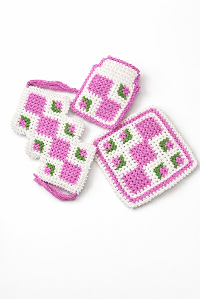 RAWR Co. El Yapımı Çeyizlik Hediyelik Gelin Damat Lif Seti – 3’lü El Örgüsü H...