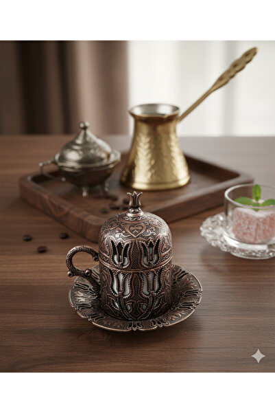 AKMETAL Osmanli Motifed Copper Color Coffee Cup (1 Piece) 1. Quality Thick He...