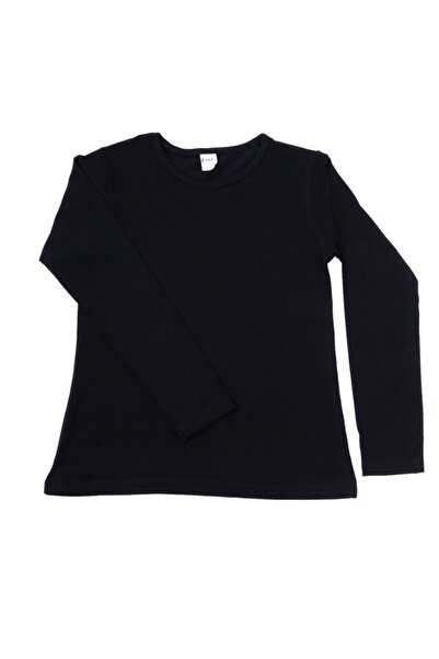 LUMİNUR Children's Black Long Sleeve Badi 100% Cotton
