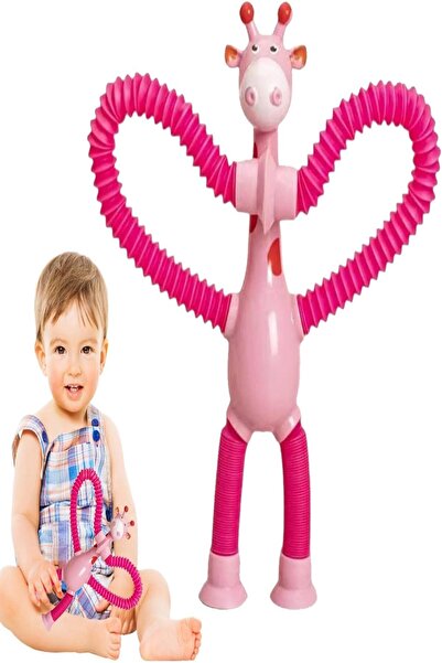 Hyd Vantuzlu Zürafa Duyusal Eğitici Oyuncak Uzayan Boru Zurafa Teleskopik Yap...