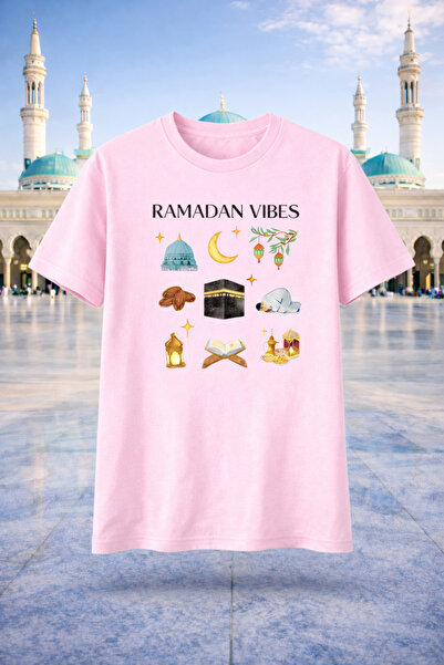 genosha تي شيرت مطبوع عليه رمضان فيديس بيرام، مقاس كبير، 100% قطن، مريح وناعم...