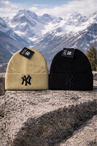 Silver Unisex Ny Knitwear Autumn Winter Quality Basic Beanie (2 Pieces)