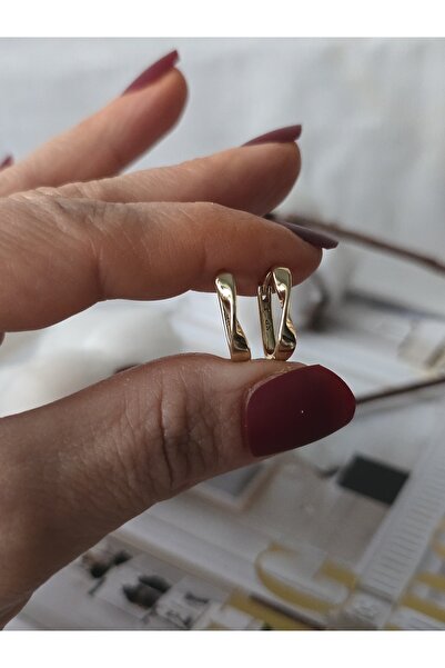 XUPING JEWELRY Xuping Burgu Dikdörtgen Küpe 14K Altın Kaplama