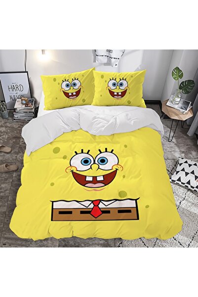Home Nevresimhome Double Size Cotton Spongebob Theme Bedding Set 3D Digital