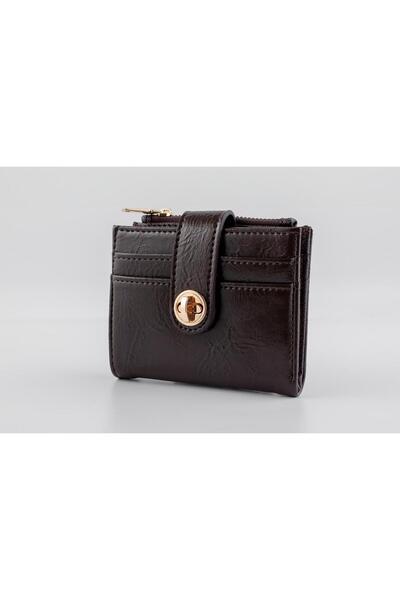 LİZZY BAG Kadın Kahverengi Rugan Suni Deri 10 Bölmeli Cüzdan