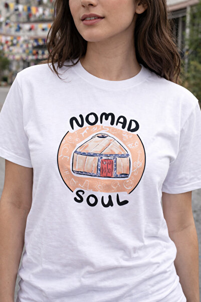 genosha Nomad Казахская Юрта Printed T-Shirt Oversize 100% Cotton Comfortable...