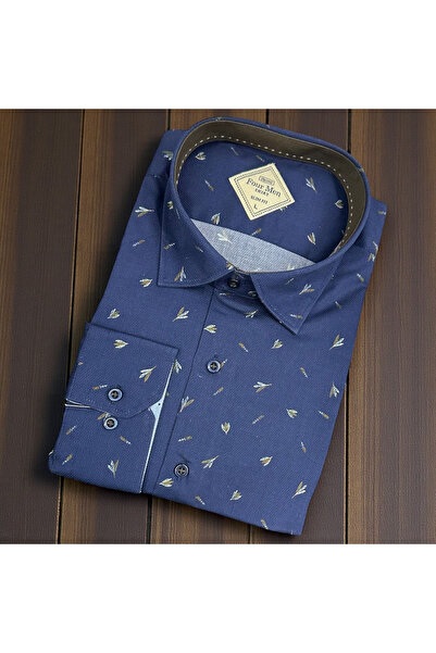 EREN STYLE Linen Slim Fit Cotton Shirt with Hidden Button Collar (Slim Fit Mo...