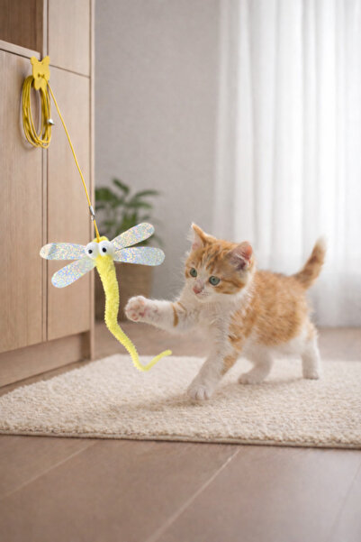 Petscape Elastic Self-Adhesive Colorful Cat Play Fishing Rod Cat Toy Training...