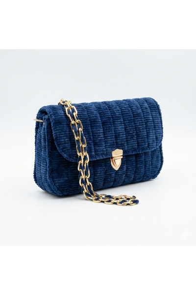Nafta Handmade Chain Strap Women's Bag Knitted from Velvet Yarn – Stylish & E...