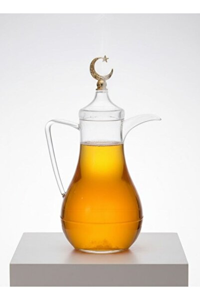 Premium إبريق زجاجي بغطاء على شكل هلال لتقديم الطعام باللغة العربية