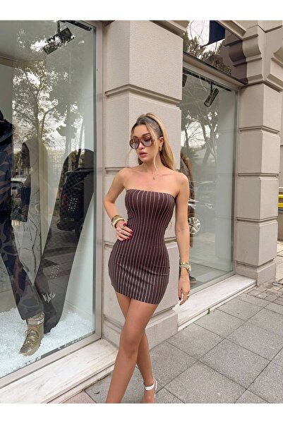 LOKADI Φόρεμα Mini Size από πέτρα ζιρκονίου Στράπλες