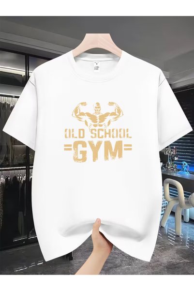 Nilvor Unisex μπλουζάκι γυμναστηρίου Old School με στάμπα μπροστά, ειδικού σχ...