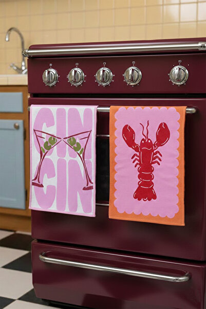 Alseko Concept Cin Cin / Lobster 2 Pieces Cotton Kitchen Oven Towels