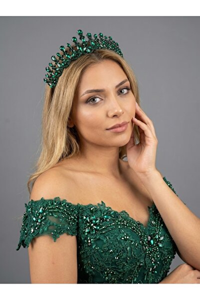Magic Tiara Kristal Taşlı Işıltılı Gelin Tacı - Zarif Düğün Saç Aksesuarı