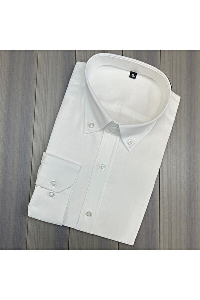EREN STYLE Linen Long Sleeve Cotton Collared Shirt with Hidden Buttons (Slim ...
